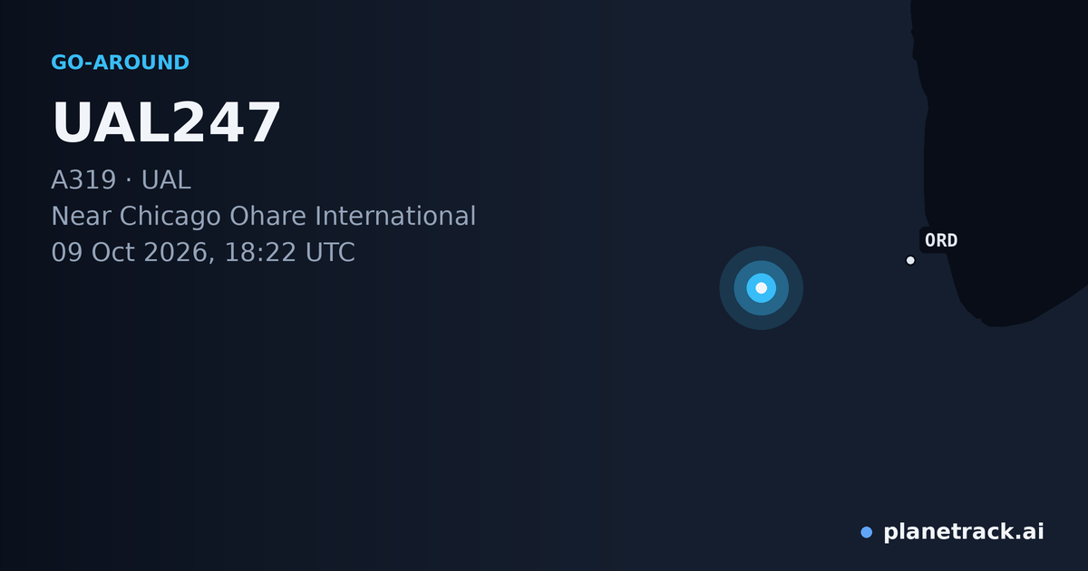 Map of where UAL247's go-around happened
