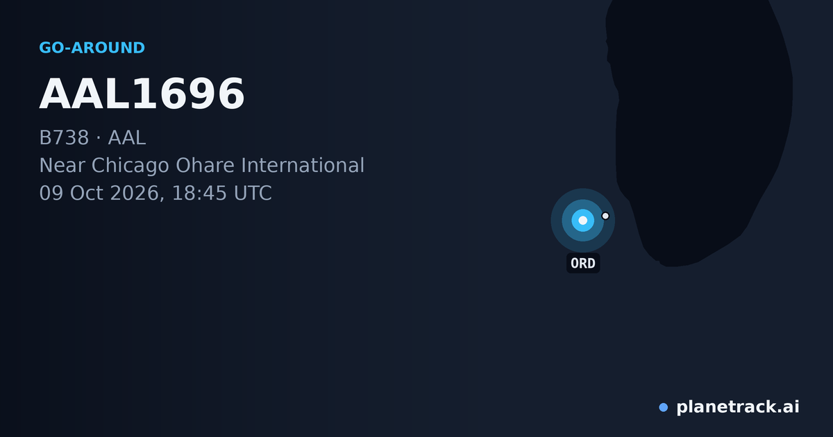 Map of where AAL1696's go-around happened