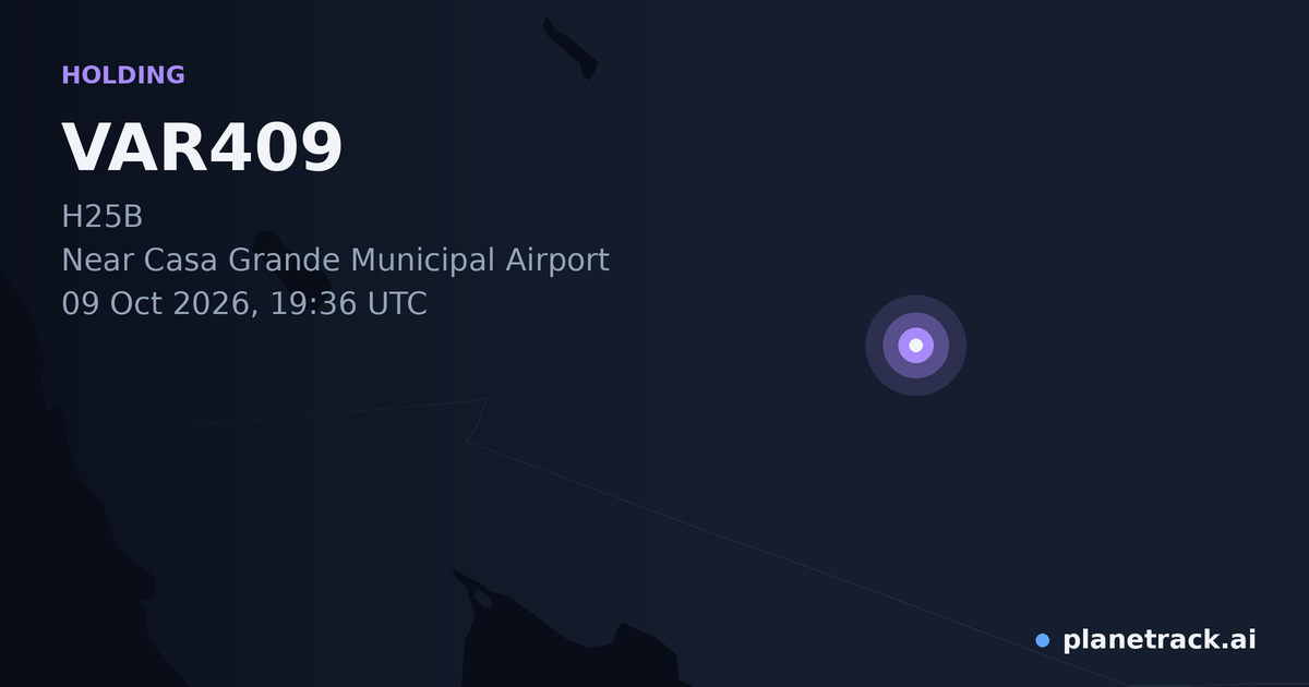 Map of where VAR409's holding pattern happened