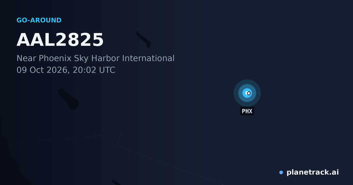 Map of where AAL2825's go-around happened