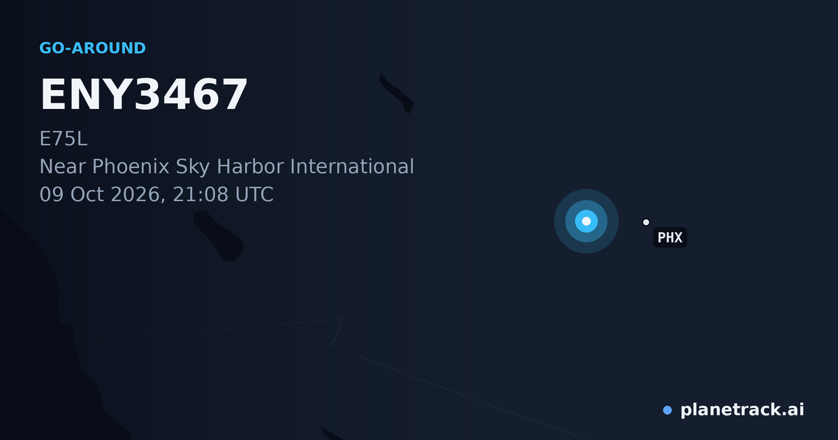 Map of where ENY3467's go-around happened