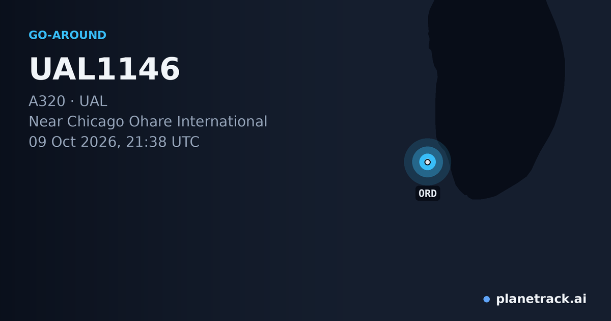 Map of where UAL1146's go-around happened
