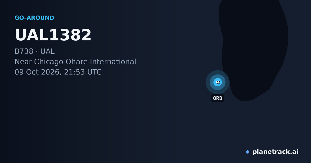 Map of where UAL1382's go-around happened