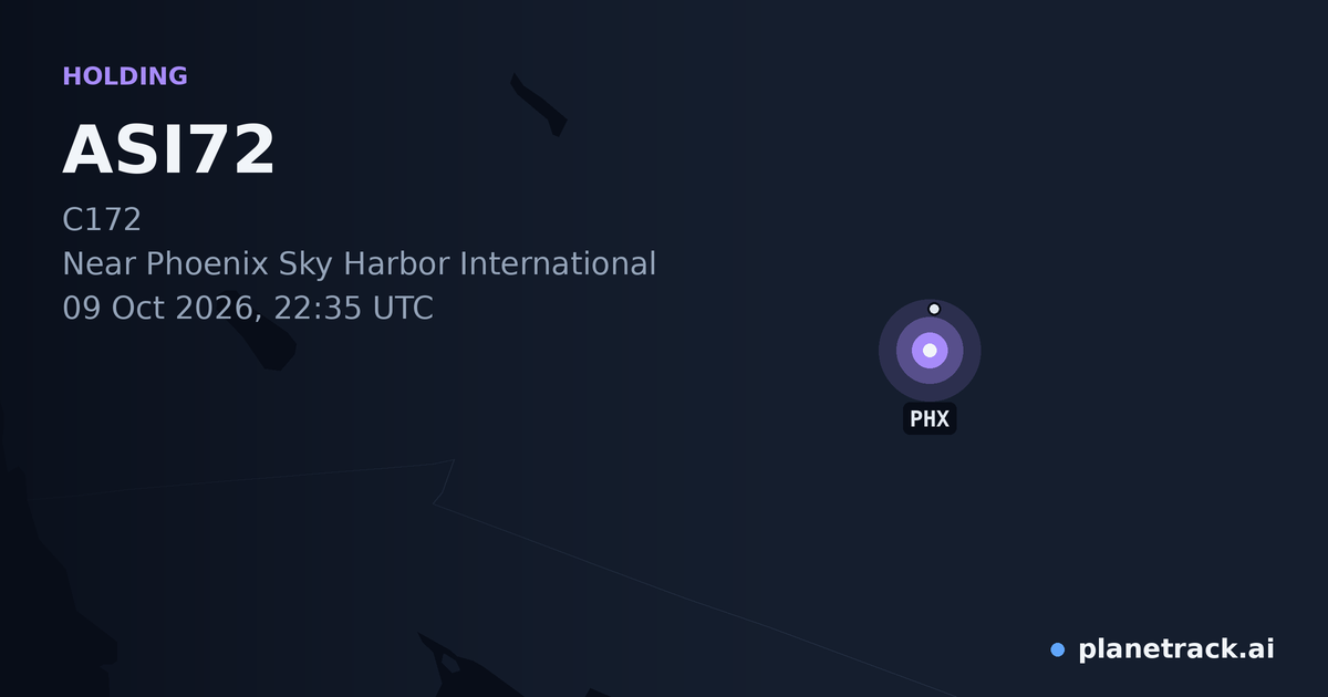 Map of where ASI72's holding pattern happened