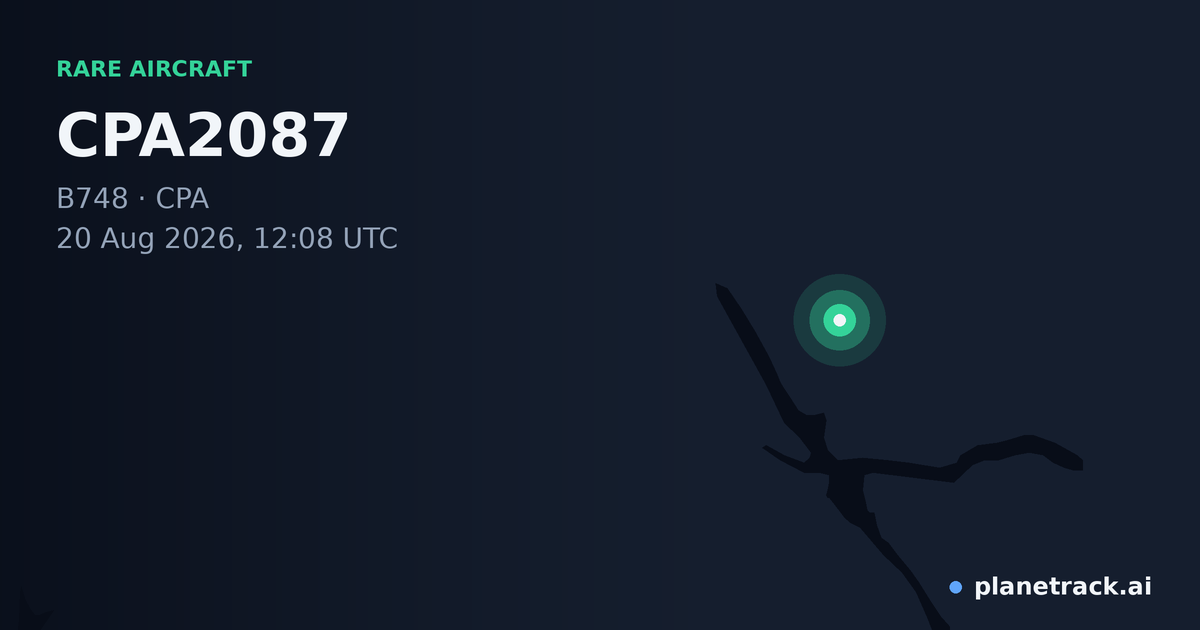 Map of where CPA2087's rare aircraft happened