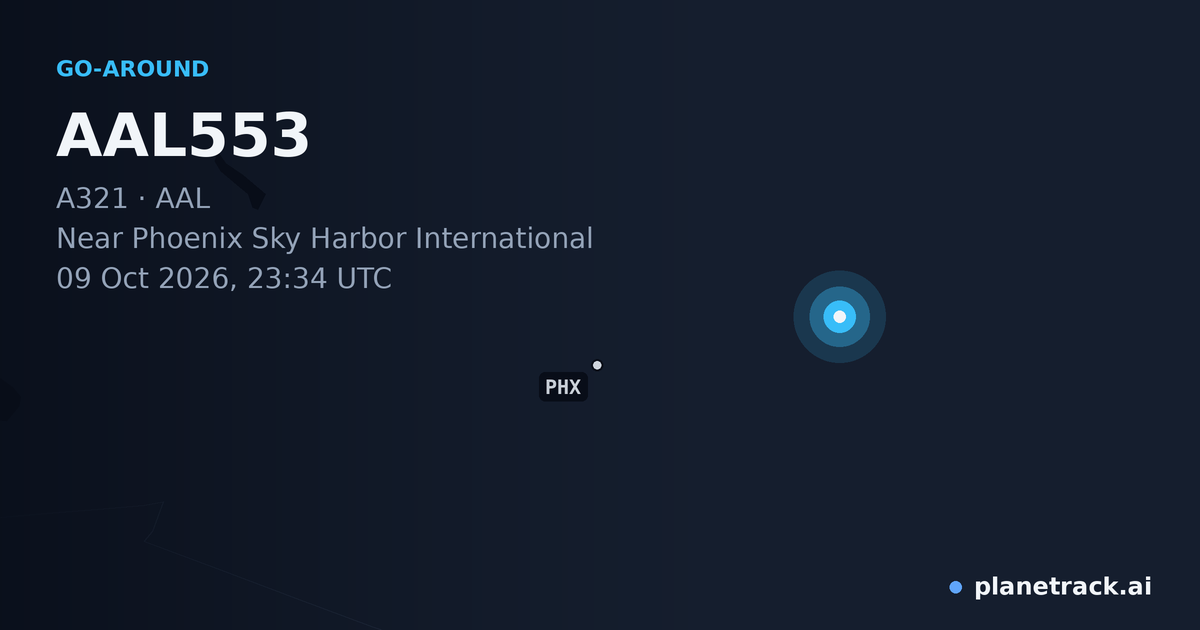 Map of where AAL553's go-around happened