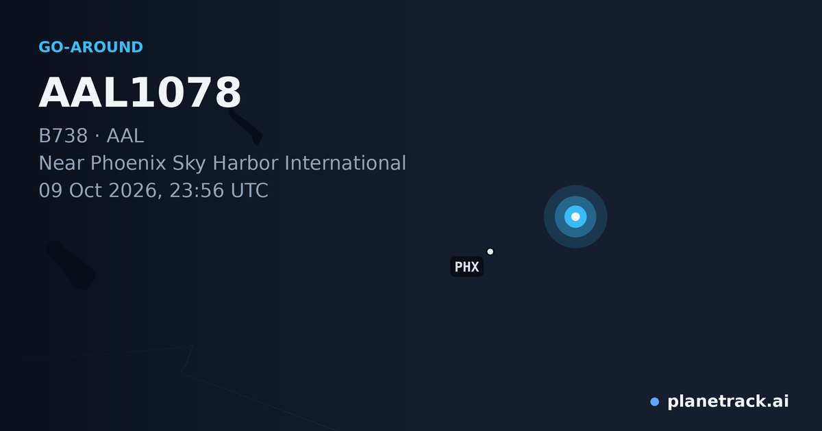 Map of where AAL1078's go-around happened