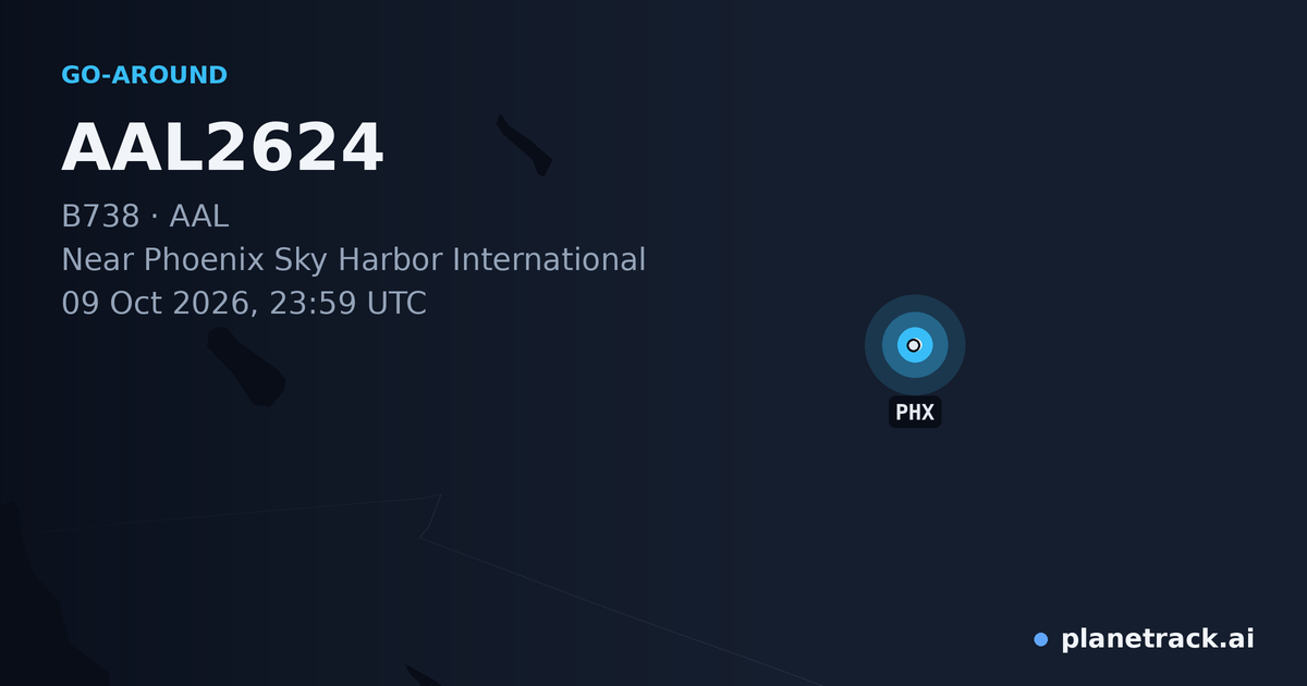 Map of where AAL2624's go-around happened