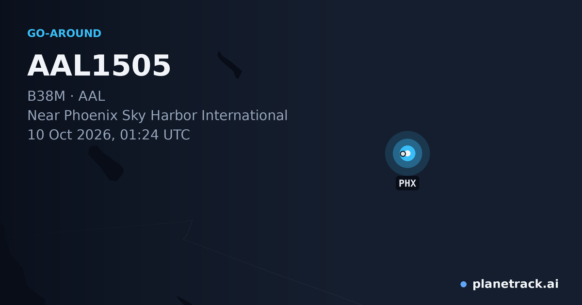 Map of where AAL1505's go-around happened