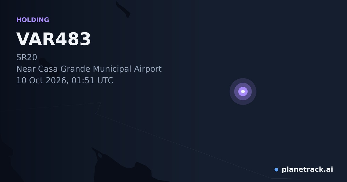 Map of where VAR483's holding pattern happened