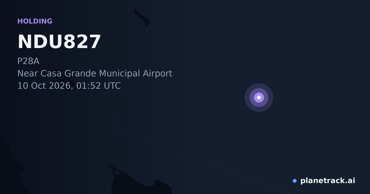 Map of where NDU827's holding pattern happened