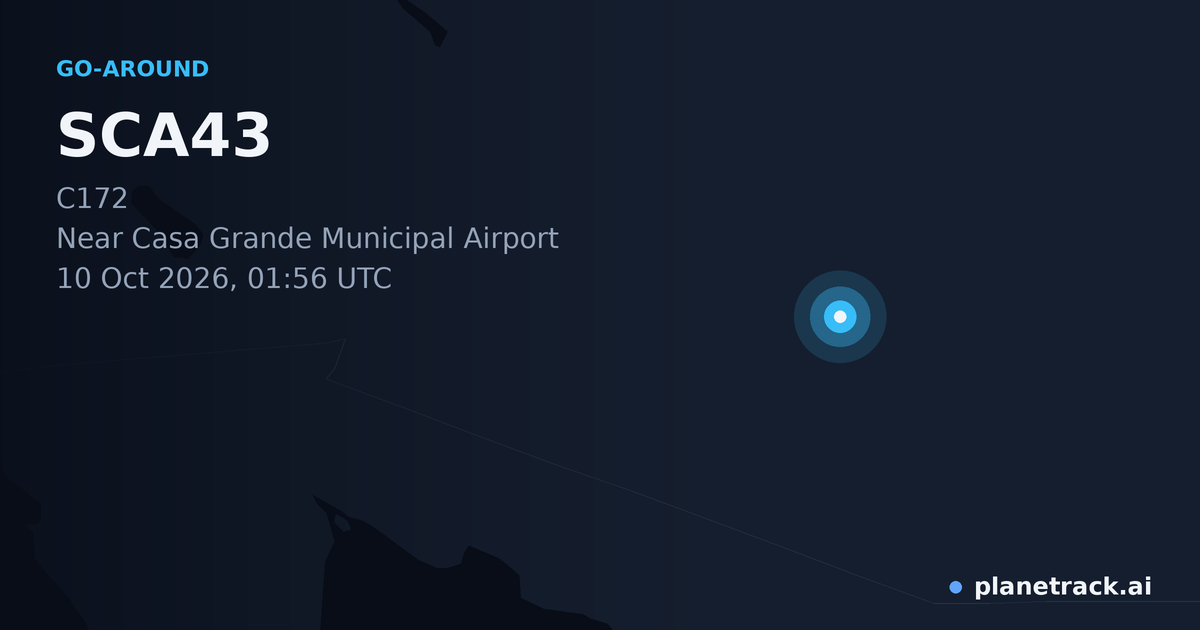 Map of where SCA43's go-around happened