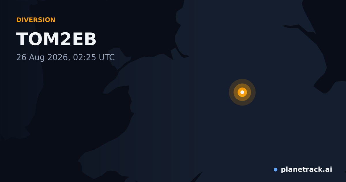Map of where TOM2EB's diversion happened