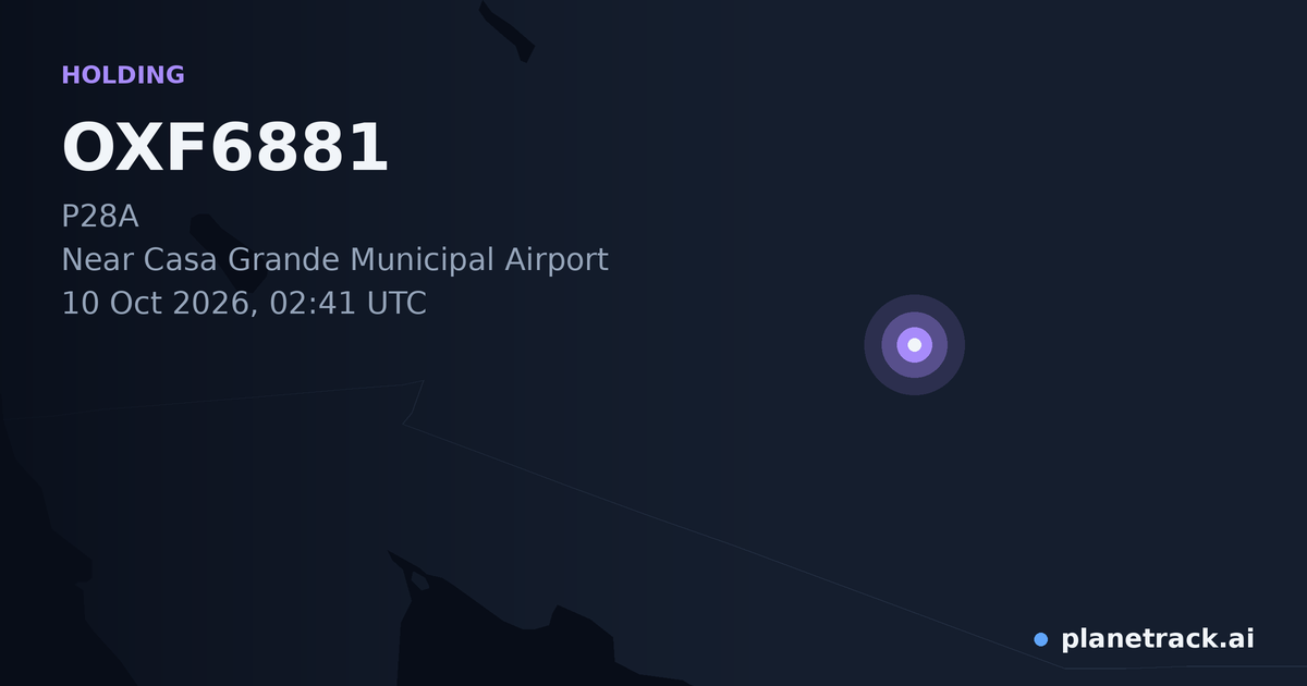 Map of where OXF6881's holding pattern happened