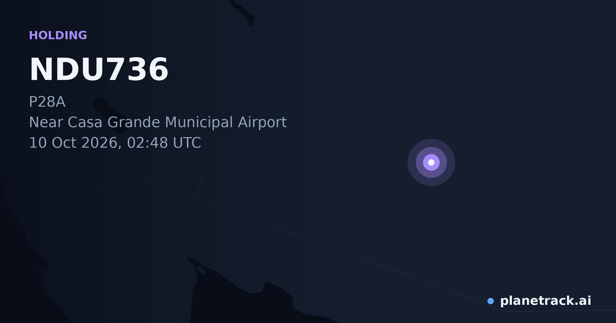 Map of where NDU736's holding pattern happened