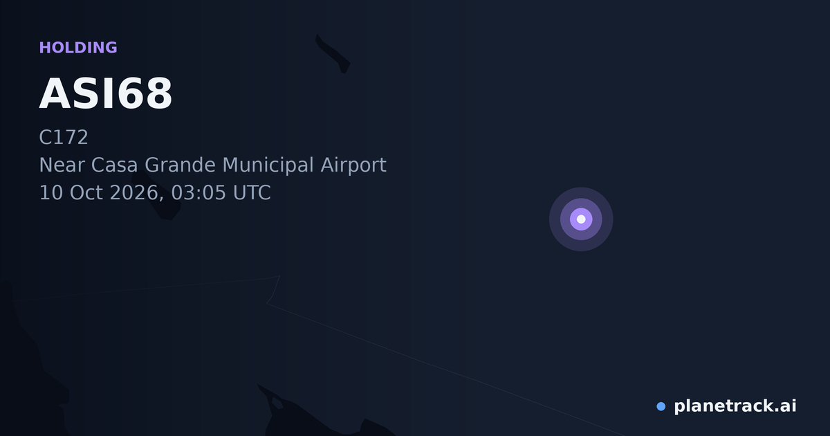 Map of where ASI68's holding pattern happened