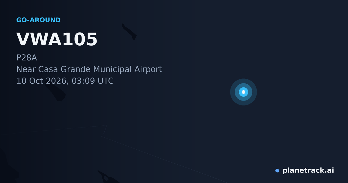 Map of where VWA105's go-around happened