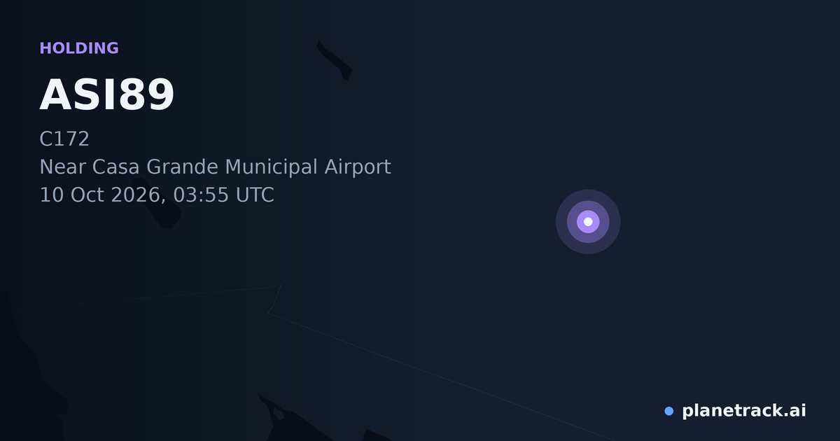 Map of where ASI89's holding pattern happened