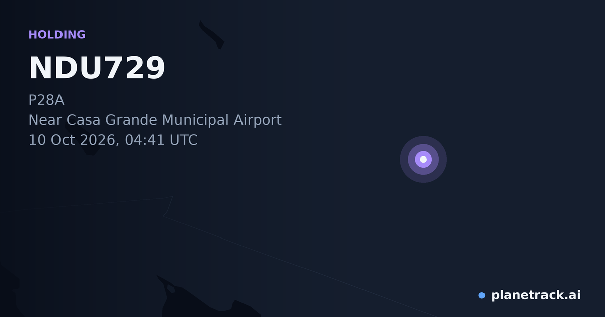 Map of where NDU729's holding pattern happened