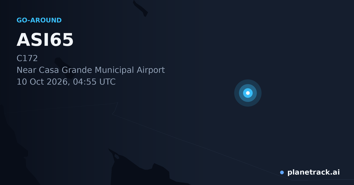 Map of where ASI65's go-around happened