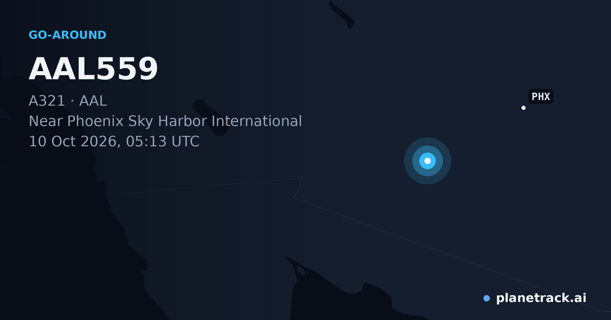 Map of where AAL559's go-around happened