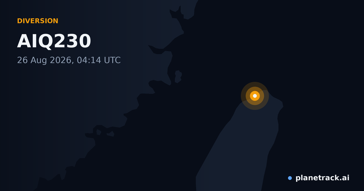 Map of where AIQ230's diversion happened