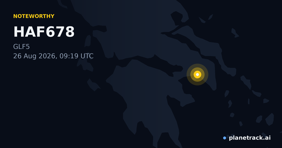 Map of where HAF678's special aircraft happened