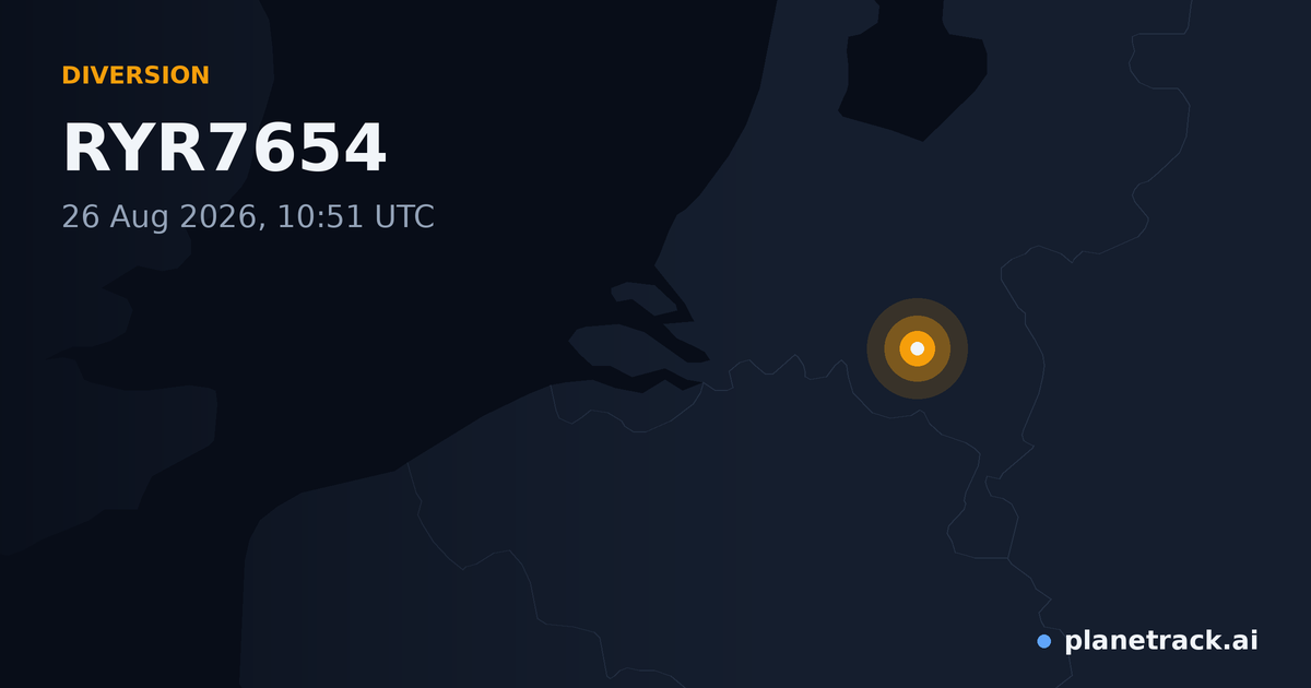 Map of where RYR7654's diversion happened