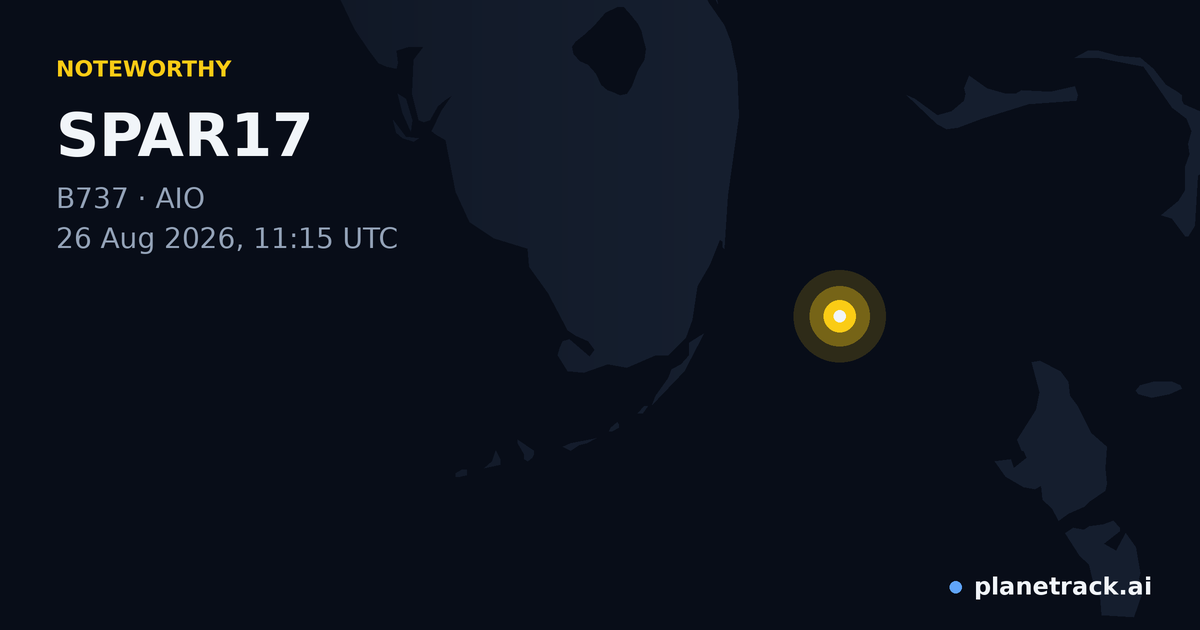 Map of where SPAR17's special aircraft happened