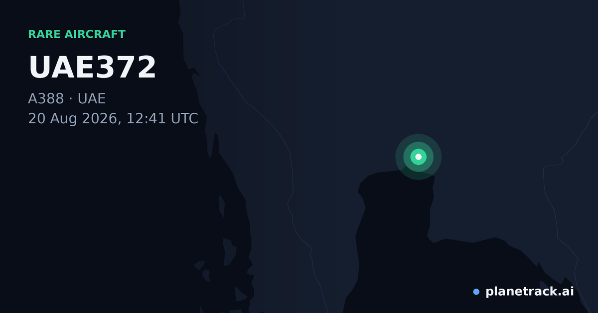 Map of where UAE372's rare aircraft happened
