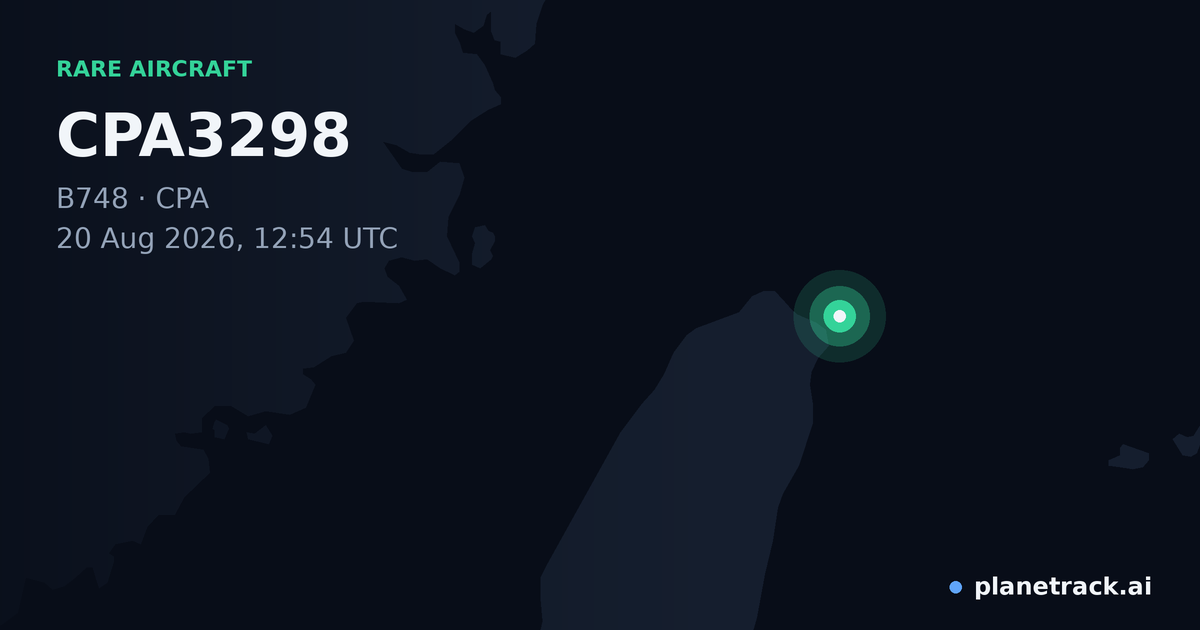 Map of where CPA3298's rare aircraft happened