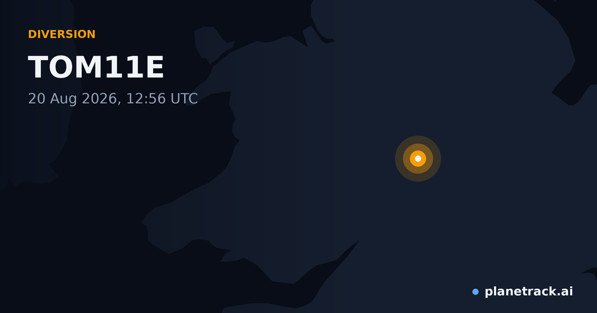 Map of where TOM11E's diversion happened