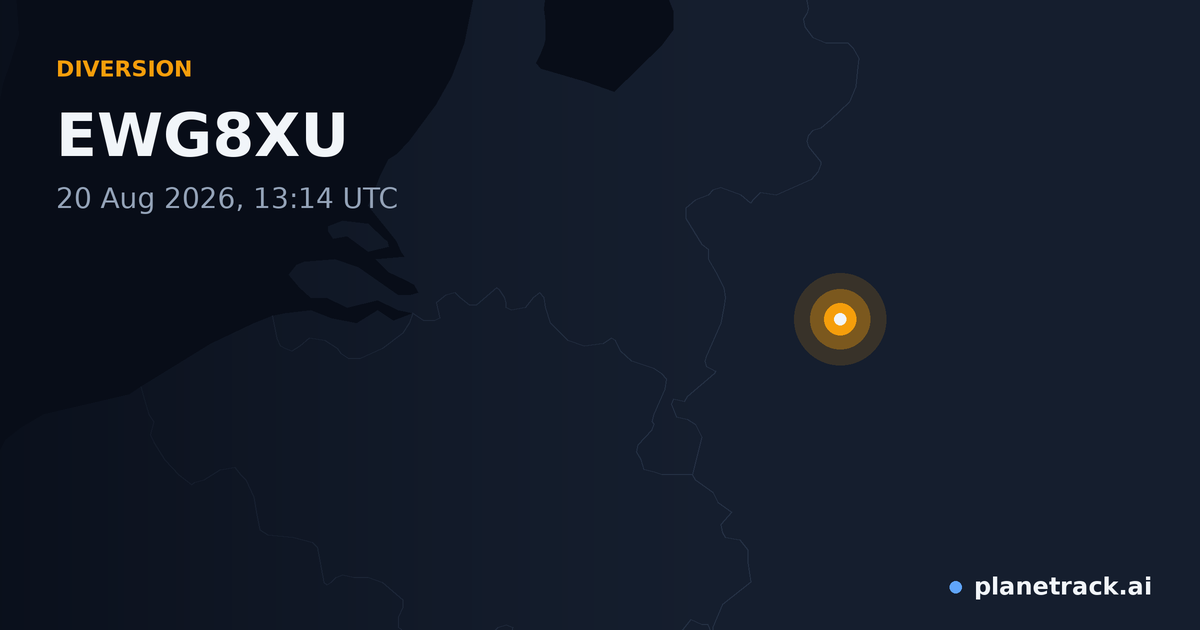 Map of where EWG8XU's diversion happened