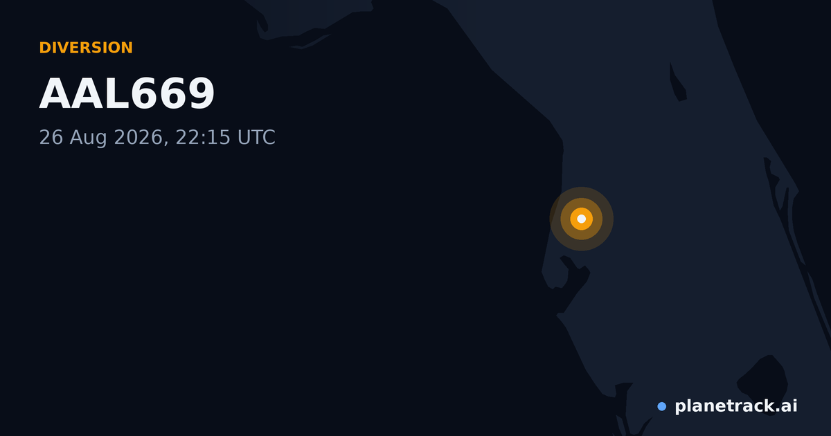 Map of where AAL669's diversion happened