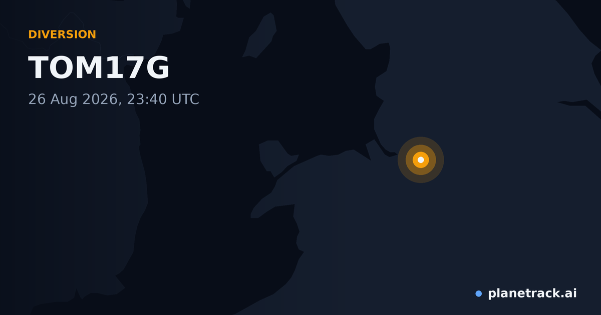 Map of where TOM17G's diversion happened