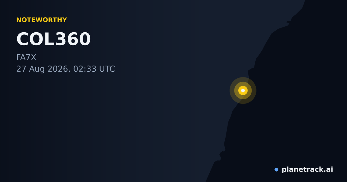 Map of where COL360's special aircraft happened