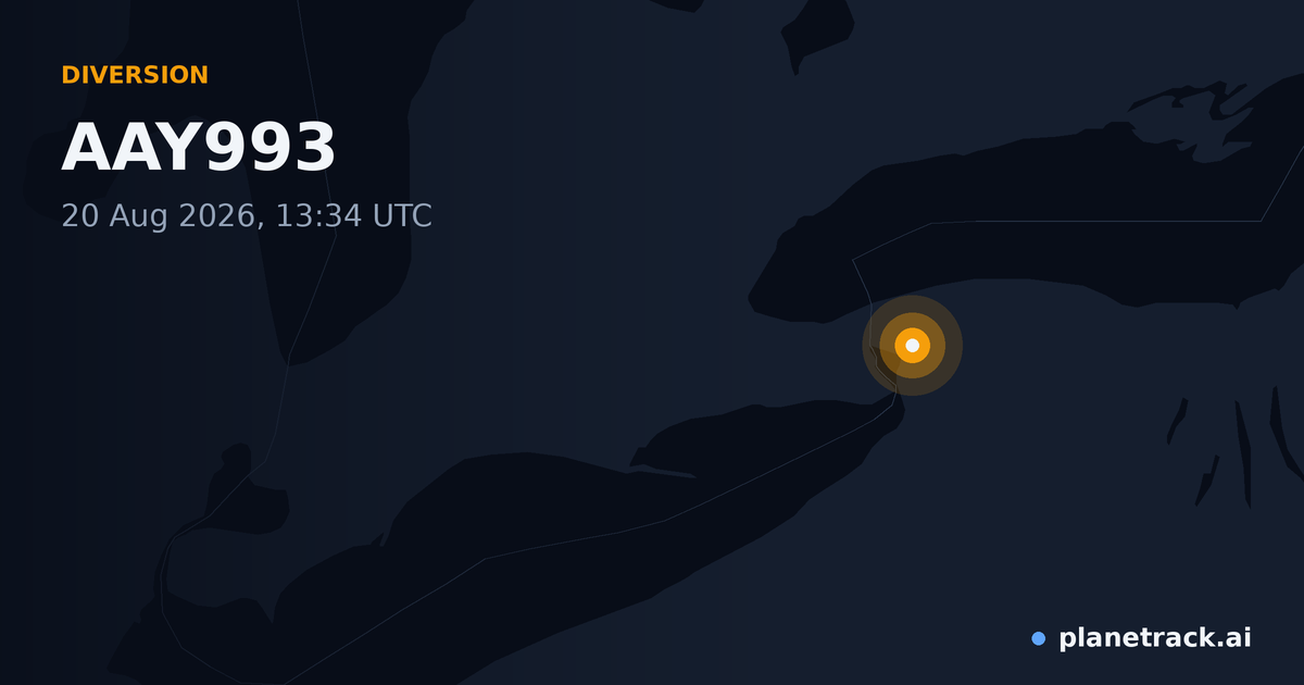 Map of where AAY993's diversion happened
