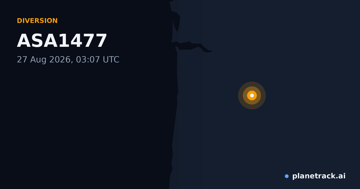 Map of where ASA1477's diversion happened
