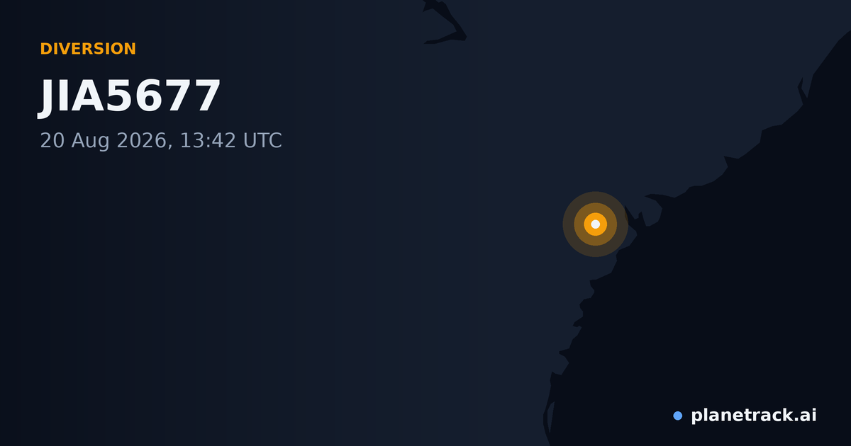 Map of where JIA5677's diversion happened