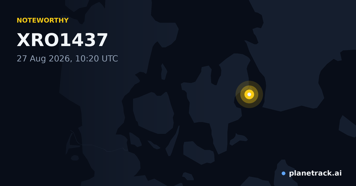 Map of where XRO1437's special aircraft happened