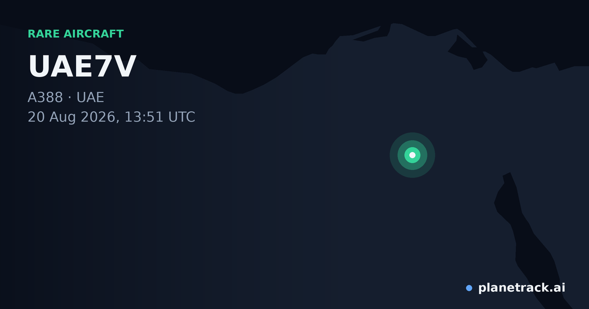 Map of where UAE7V's rare aircraft happened