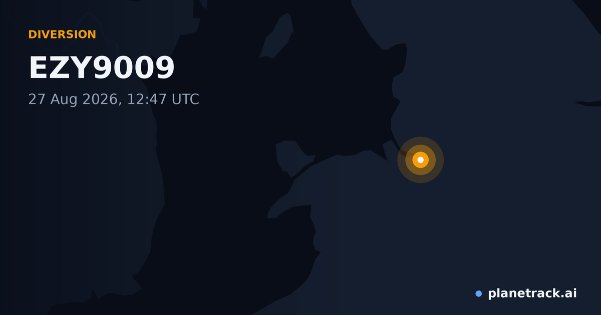 Map of where EZY9009's diversion happened