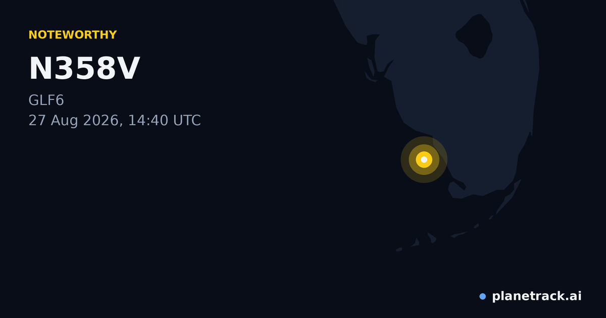 Map of where N358V's special aircraft happened