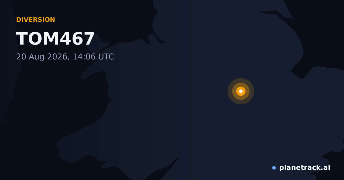 Map of where TOM467's diversion happened