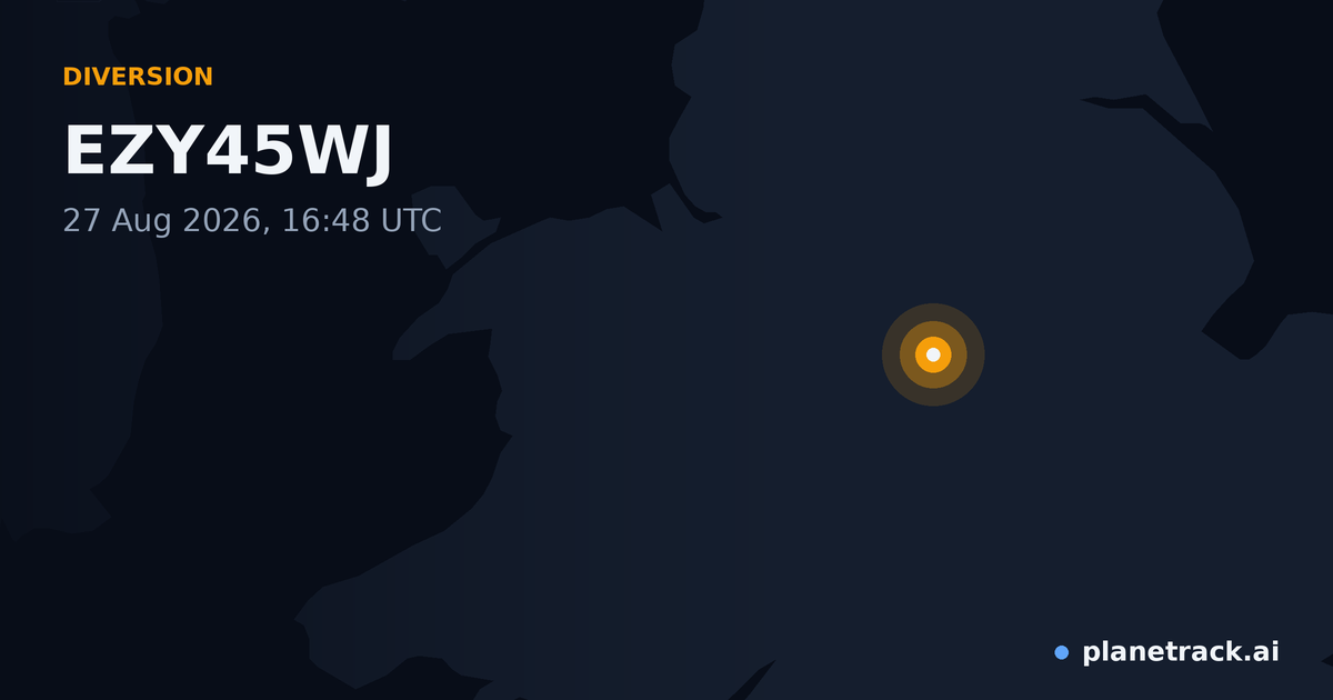 Map of where EZY45WJ's diversion happened