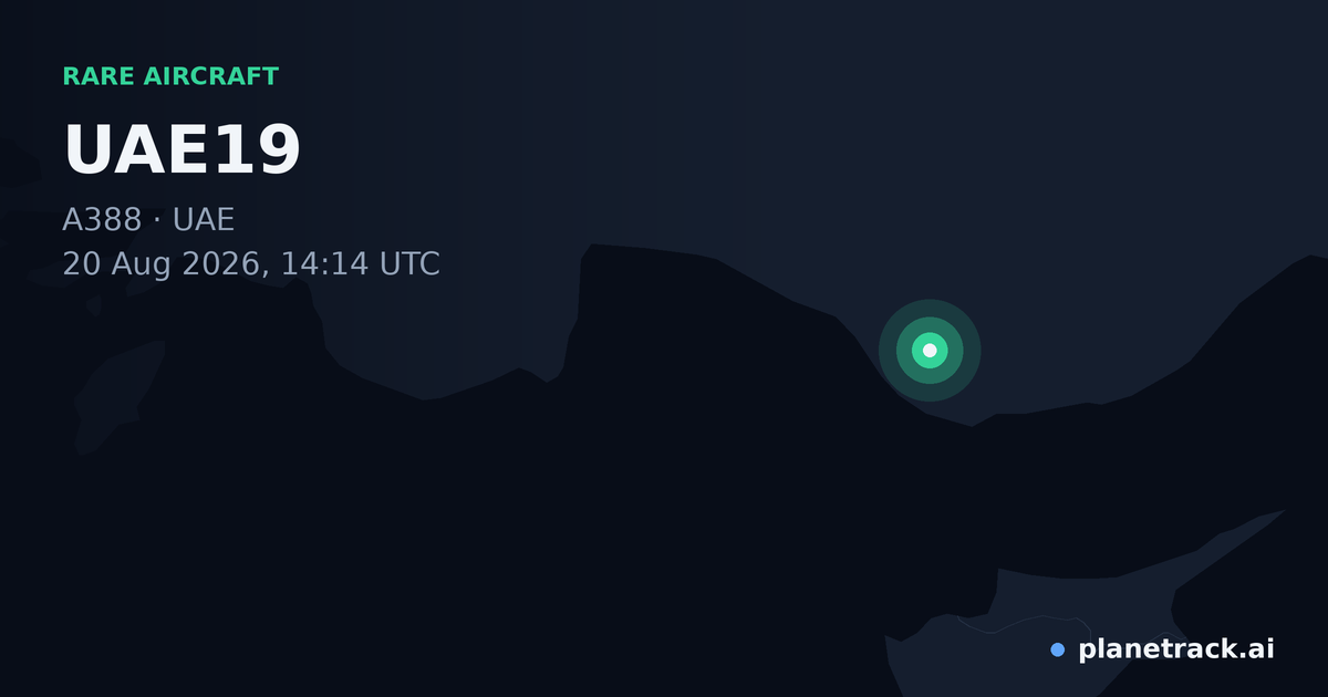 Map of where UAE19's rare aircraft happened
