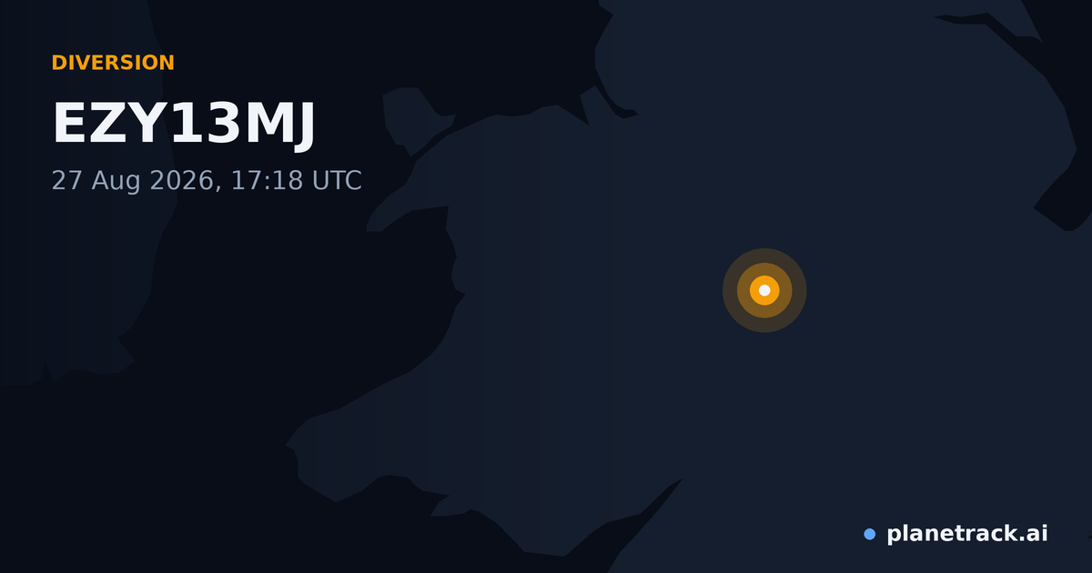 Map of where EZY13MJ's diversion happened