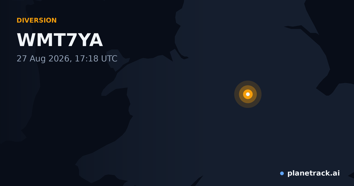 Map of where WMT7YA's diversion happened