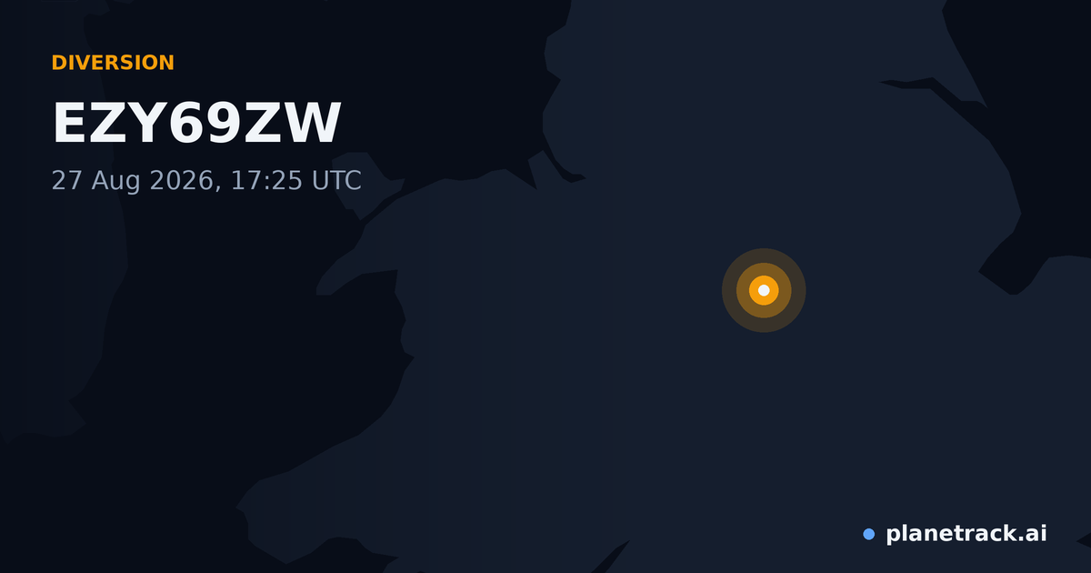 Map of where EZY69ZW's diversion happened