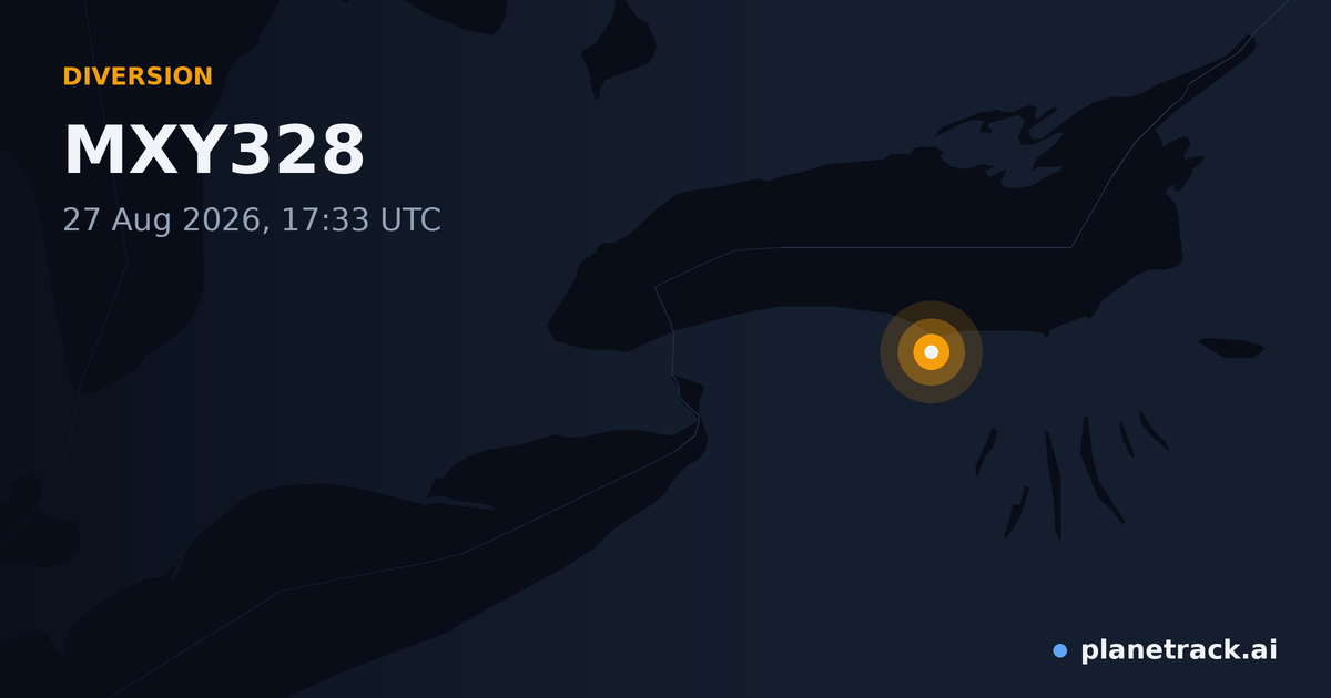 Map of where MXY328's diversion happened